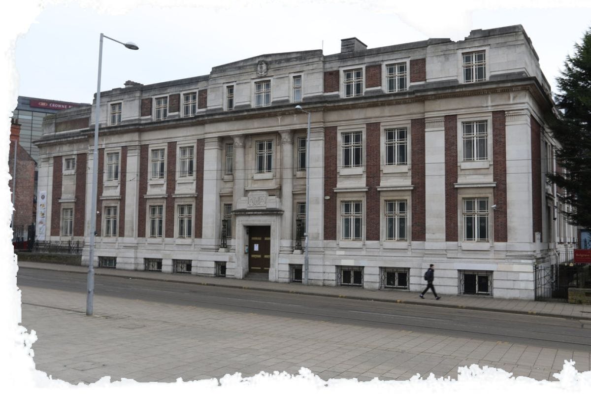 An image of the Goldsmith Street Masonic temple building in Nottingham city centre.